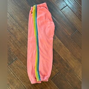Aviator Nation coral Pink 6 stripe Sweatpants size medium